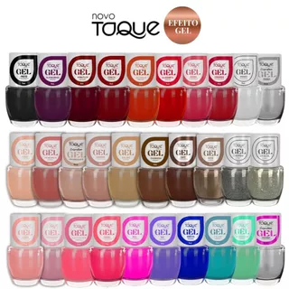 Esmalte Efeito Gel Novo Toque Kit 30 Cores Sortidas Seca Sem Cabine Manicure Pedicure Lançamento em Oferta na Shopee