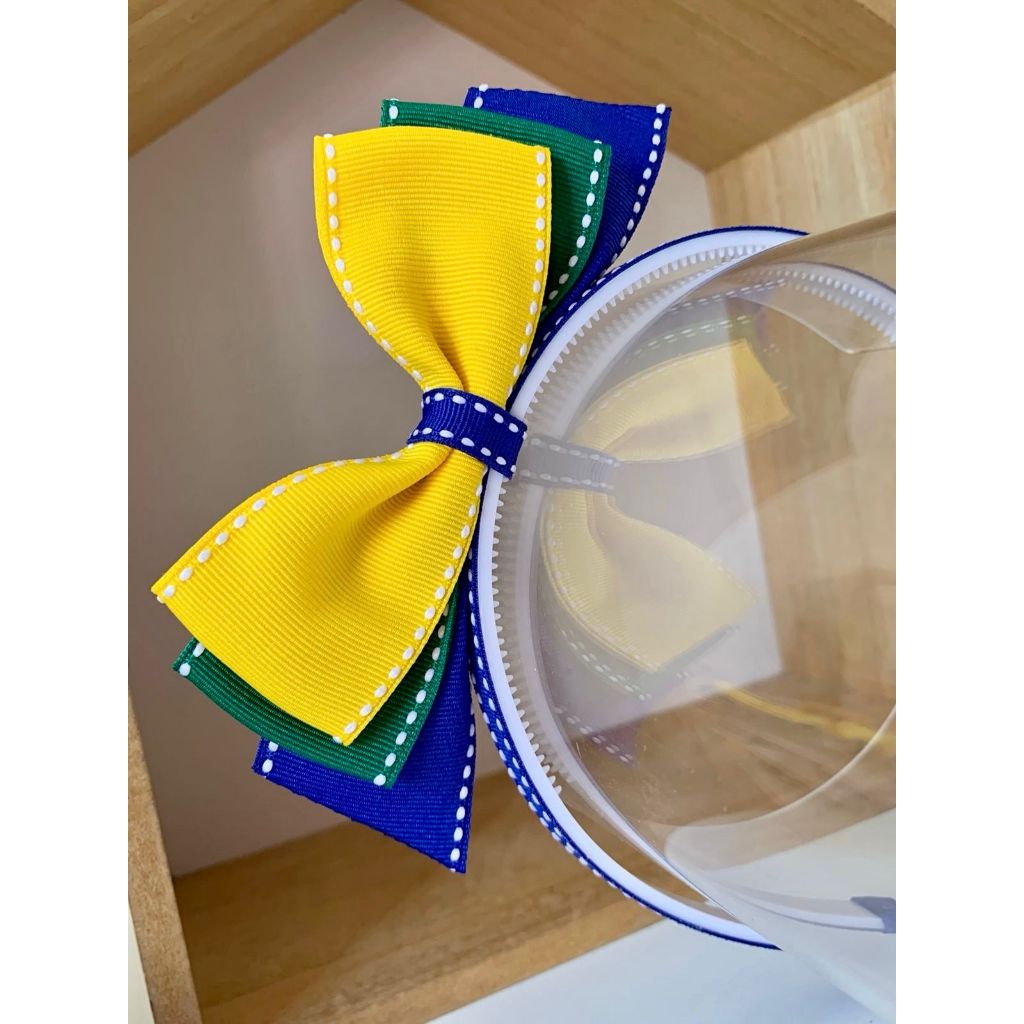 Tiara/arco Brasil laço em pé/turbante nó - copa verde amarelo em Oferta na Shopee