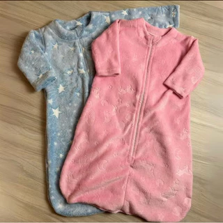 Saco de Dormir Pijama Para Bebê Inverno Tipo Manta Quentinho Casulo com Manga Longa Zíper Confortável Azul Rosa