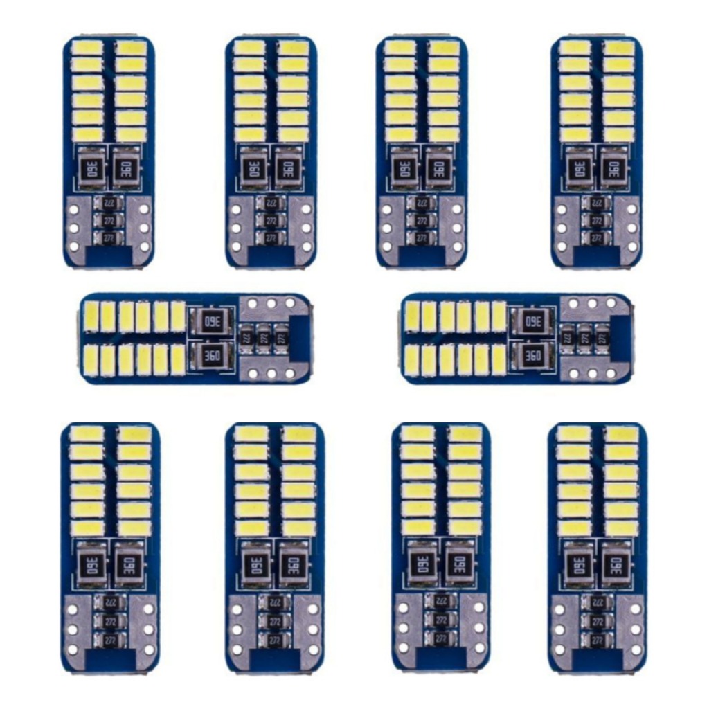 kit 10 Lâmpadas Pingo Led C/ Canceller Canbus T10 24 Leds Smd | Shopee ...