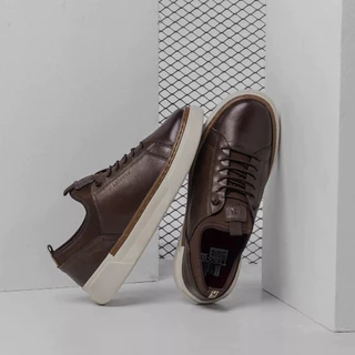 Sapatênis Masculino Couro Legítimo Casual Titanium Lançamento