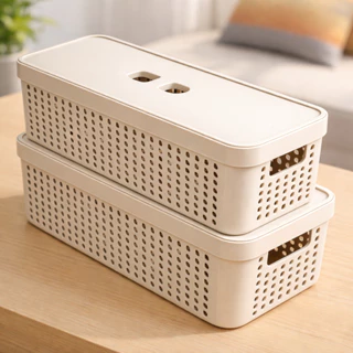 Kit 2 Caixa Organizadora com Tampa 3,6 Litros Cesto Grande em Plástico Resistente em Oferta na Shopee