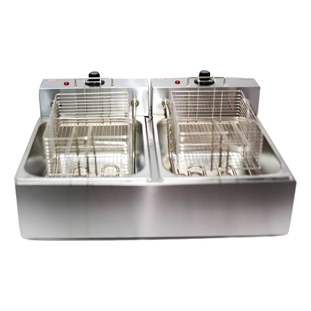 Fritadeira Elétrica Industrial Profissional 10L Dupla Cuba I