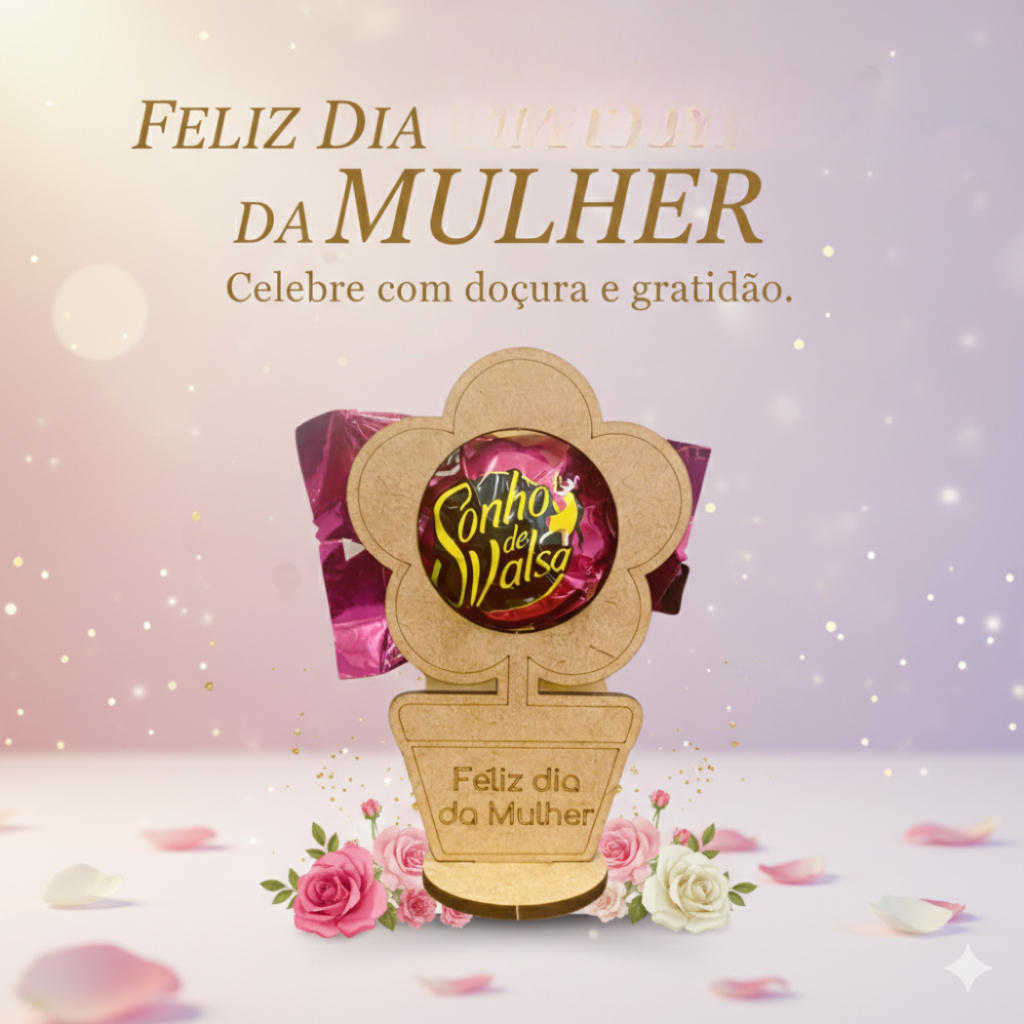 Lembrancinha Dia das Mulheres Porta Bombom 8 de março Kit 20 Unidades para empresas igrejas e eventos