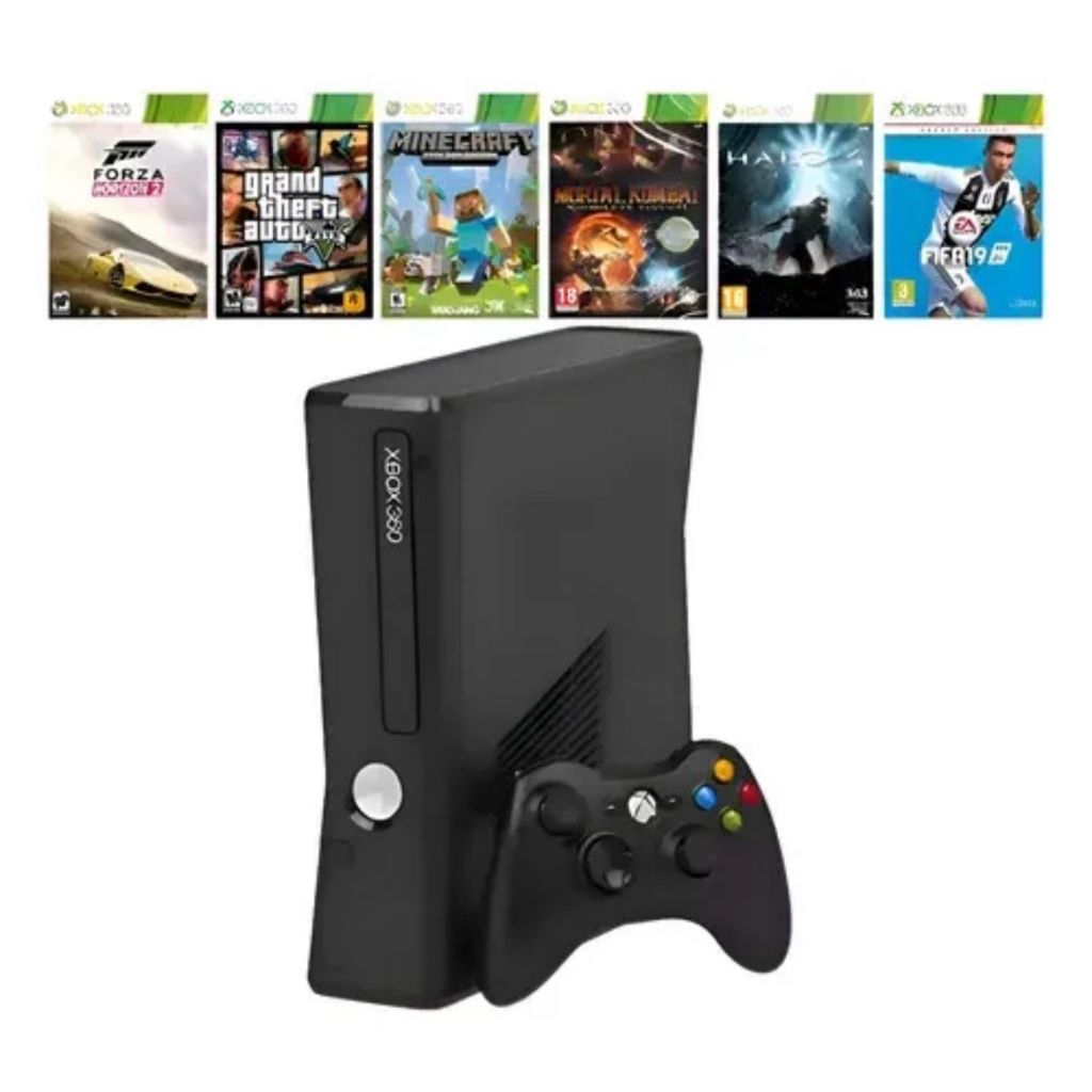 XBOX 360 DESBLOQUEADO COM HD EXTERNO 500GB E 45 JOGOS ENVIO NO
