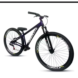 bicicleta absolute Nero 5 aro 26 roxa com vmaxx suspensão dianteira, com aros vmaxx, mt 200 traseiro, pneu de cravo em Oferta na Shopee