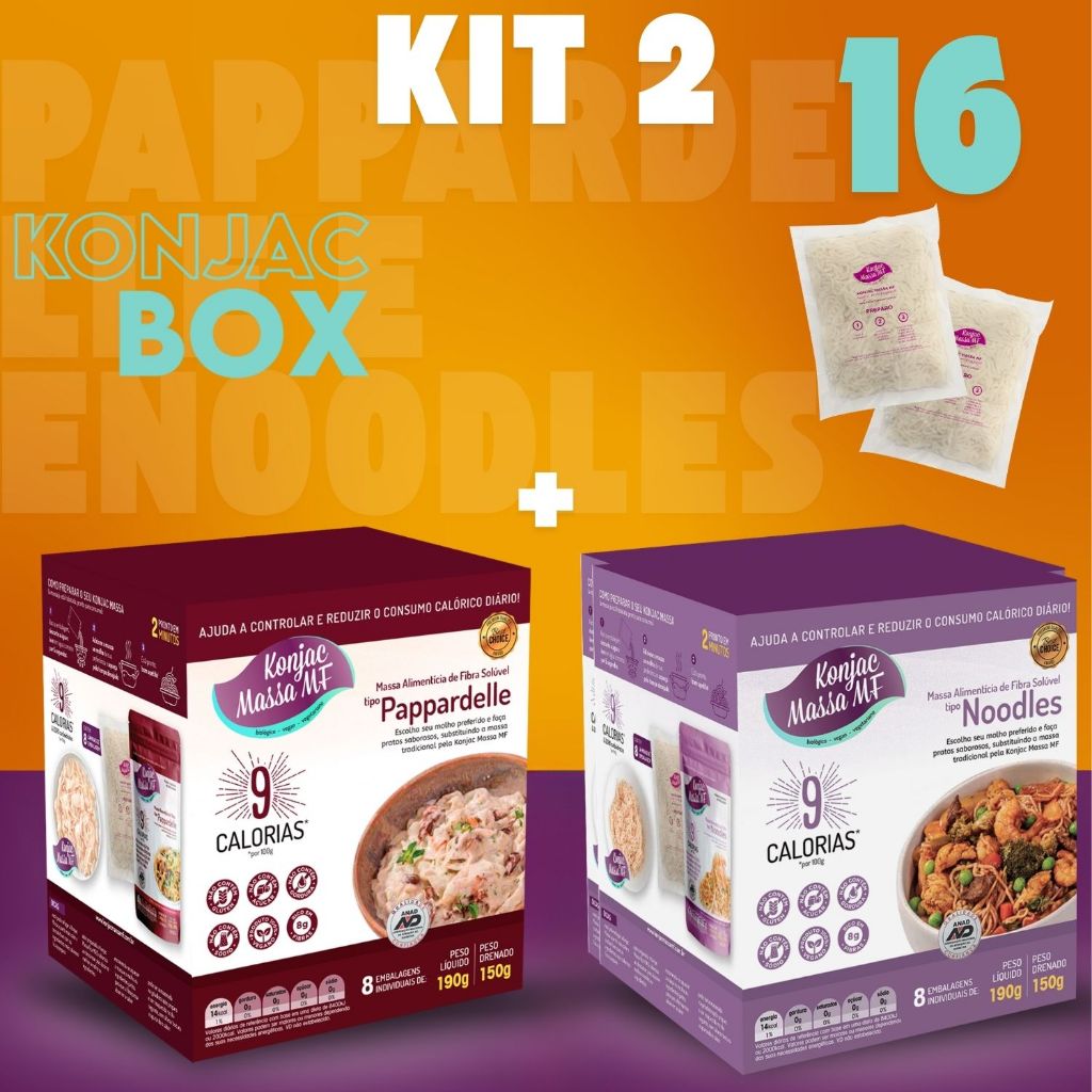 Kit 2 Boxs Konjac Massa Tipo Macarrão Pappardelle + Noodles Sem Glútem ...