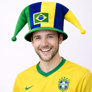 Chapéu da Copa do Mundo Brasil Verde Amarelo Azul Bandeira Bobo da Corte Torcedor Decoração Cartola Festa Futebol Nação em Oferta na Shopee
