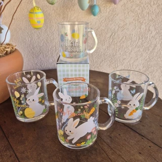 Caneca De Vidro Feliz Páscoa Coelhos e Ovinhos - 330ml - 4 Varições em Oferta na Shopee