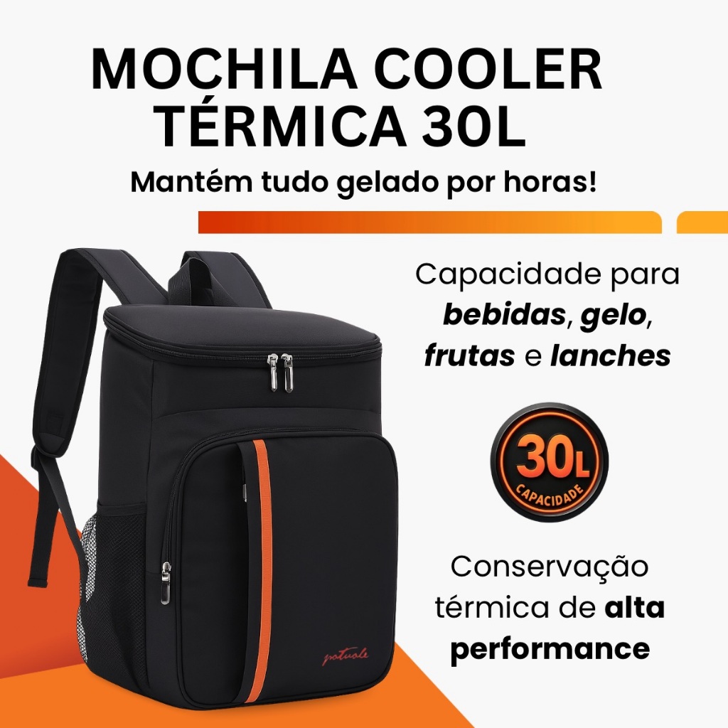 Imagem do produto Mochila Térmica Cooler Capacidade 30L Impermeável Portátil Piquenique Quente Frio Cooler Bebidas Qualidade Superior 2