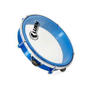 Pandeiro Luen 8 Junior Pele Cristal Abs Platinelas De Inox Cor Azul em Oferta na Shopee