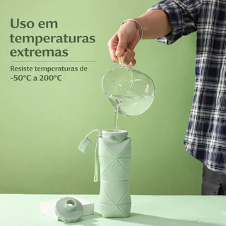 Garrafa De Água Dobrável De Silicone De Chaleira Portátil Esportes Ao Ar Livre Compressão Viagem 600ML
