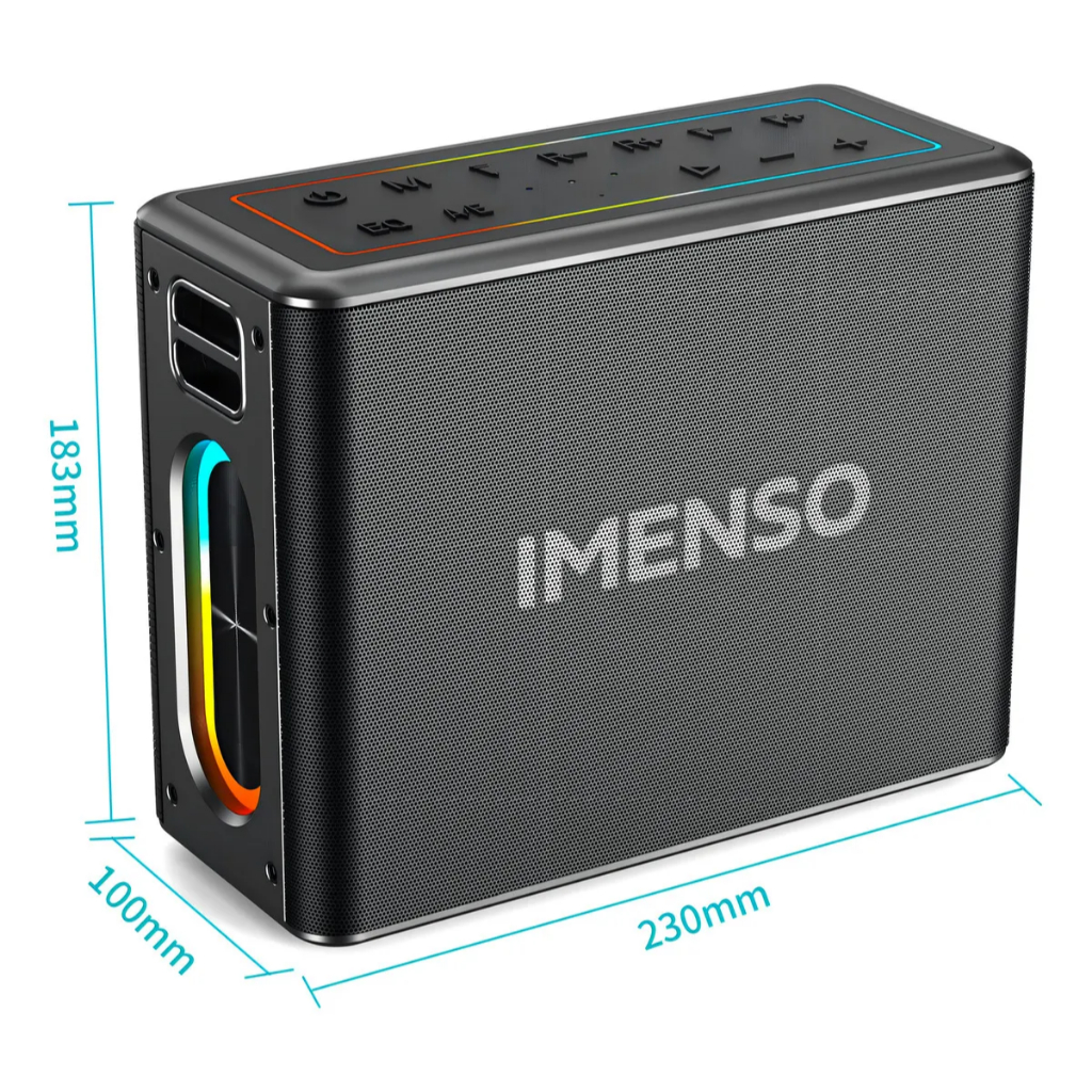 Caixa De Som Portátil Bluetooth 120W RMS Ipx4 C/ 2 Microfones IMS