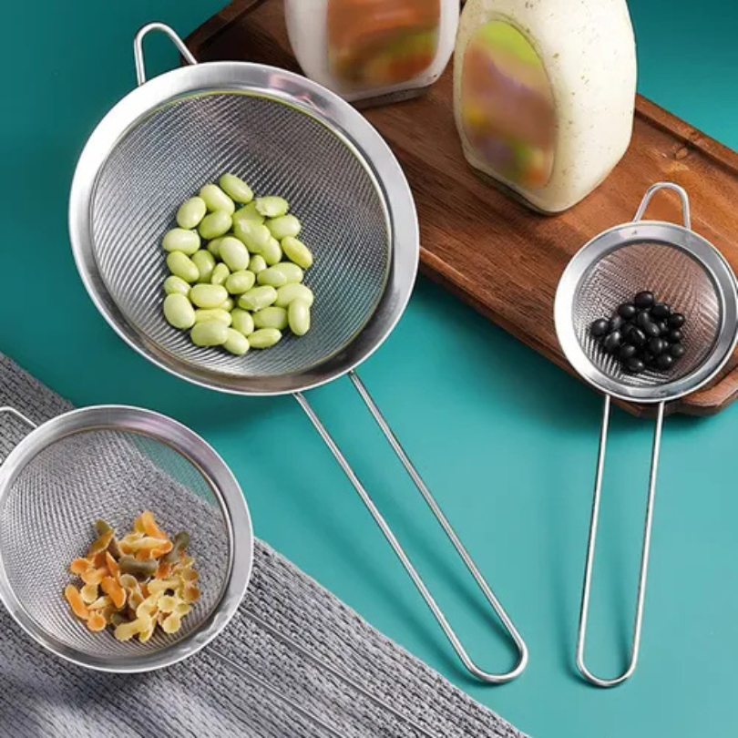 Peneira Coador 100% Aço Inox 22cm 20cm 18cm 16cm 14cm 12cm 10cm Super ...