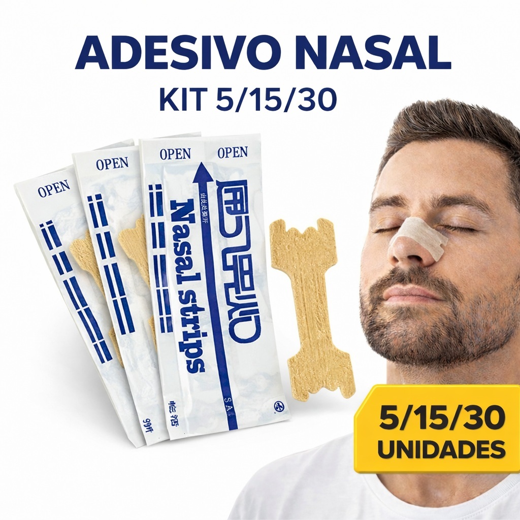 Adesivo Nasal Dilatador Anti Ronco Respire Melhor Dia e Noite Kit 5/15 ...