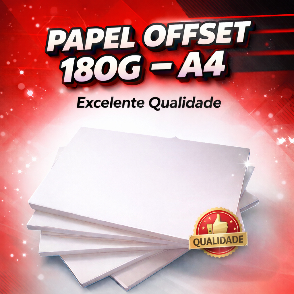 Papel Offset Opaline Liso 100 Folhas 180g A4 Branco | Shopee Brasil