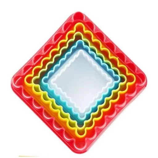 Kit 5x Cortador De Plástico Quadrado Para Pasta Americana E 