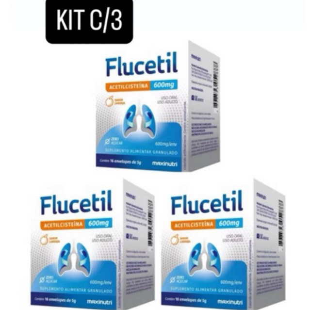 FLUCETIL 600MG C/16 ENVELOPES - KIT C/3 e KIT C/2 | Shopee Brasil