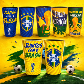 Kit 15 - Torcida Brasil - Copo Ecológico 500ml em Oferta na Shopee