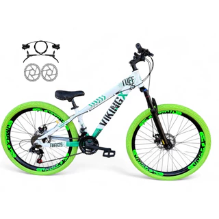 Bicicleta Aro 26 Vikingx Tuff25 Freio a Disco Hidráulico Downhill 21v Aro Vmaxx Pneu Flame verde em Oferta na Shopee
