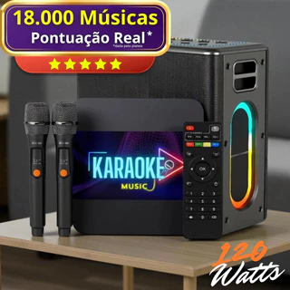 Karaoke Jukebox Profissional Bluetooth com Pontua&ccedil;&atilde;o Real e Ajuste Vocal + 18.000 M&uacute;sicas Videoke 4K