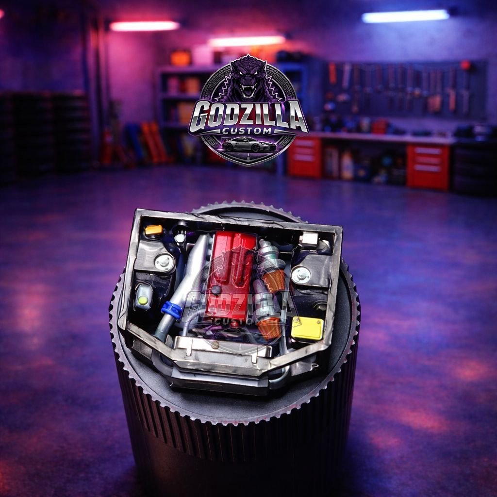 Motor RB26DETT Miniatura 1:64 Single Turbo / Bi Turbo – Compatível Skyline R34