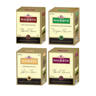 Vinho Halberth BAG IN BOX 3 litros Tinto Branco Suave Seco