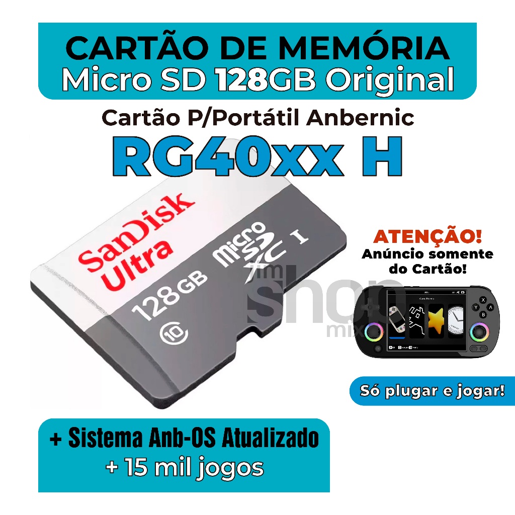 ANBERNIC RG40XX H 64gMicroSDメモリーカード付属　新品 Cartão MicroSD Original Para Portátil Anbernic RG40xx-H +10mil
