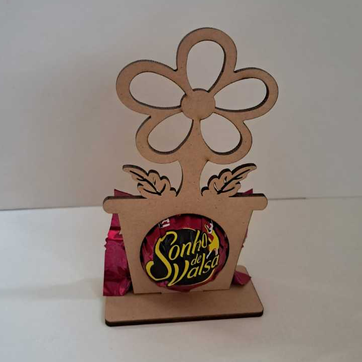 Kit 30 porta bombom flor margarida vaso em MDF encontro de mulheres / dia das mães / dia da mulher / lembrancinha