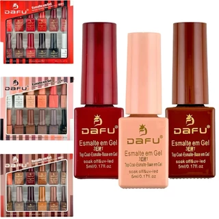 Kit 3 caixas Esmalte em Gel 3 em 1 Dafu Tons Nude Marrom Vermelho 15 ml em Oferta na Shopee