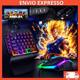 Kit Mobilador One Hand Gamer Completo Para Celular Com Teclado + Mouse Gamer Led RGB em Oferta na Shopee