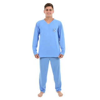 Pijama Manga Longa Calça Adulto Longo  Masculino Confortavel Inverno em Oferta na Shopee