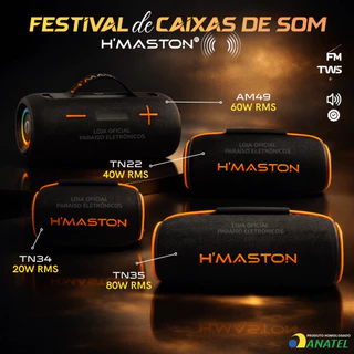 [ORIGINAL] CAIXA DE SOM ALTO FALANTE GRAVE POTENTE IPX6 Bluetooth Portátil HMASTON 20W/40W/60W/80W em Oferta na Shopee