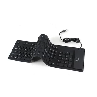 Teclado Flexível De Silicone Usb Dobrável Preto ABNT 2 Portátil Para Notebook Pc Tablet