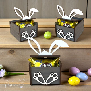 Brinde Páscoa: Kit 30 Caixinhas Porta Chocolate Orelha Coelho MDF - Presente Criativo de Páscoa em Oferta na Shopee
