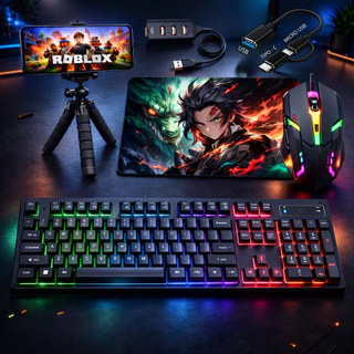 Kit Mobilador One Hand Gamer Completo Para Celular Com Teclado + Mouse Gamer Led RGB em Oferta na Shopee