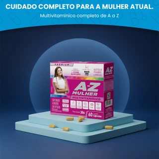 Multivitamínico A-Z Mulher 60 Cápsulas Completo Vitaminas e Minerais Imunidade Energia Ferro Zinco