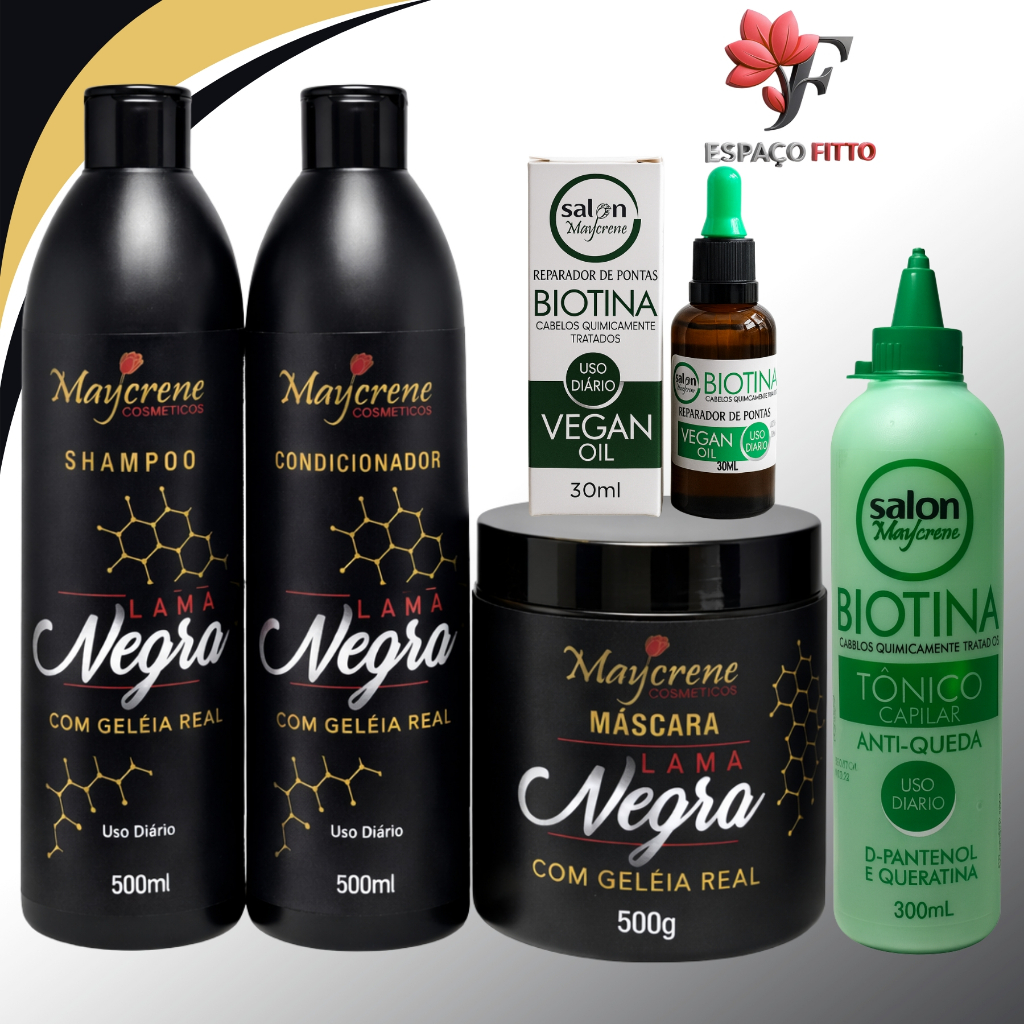 Kit Lama Negra COM GELEIA REAL Matizador para Cabelos Pretos +