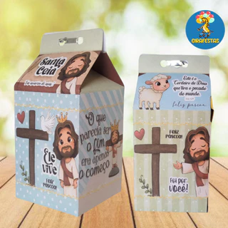 Até 30x Unidades Caixinhas Milk - Páscoa Jesus em Oferta na Shopee