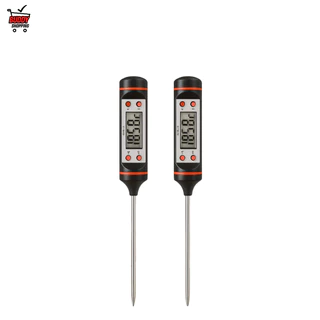 Kit 2 Termômetros Culinário Digital Espeto | Profissional para Temperatura Alimentos & Bebidas