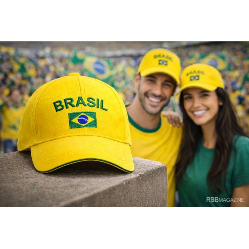 Boné Brasil Adulto Unissex Bordado Premium em Oferta na Shopee