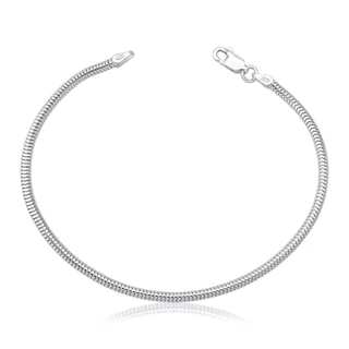 Pulseira Feminina de Prata 925 Rabo de Rato Redonda com 2,5mm em Oferta na Shopee