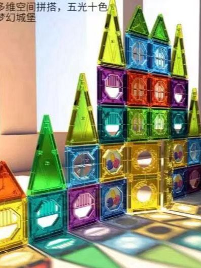 Blocos Magnéticos de Montar 3D com Pista de Bolinhas 112 Pçs Atração ...