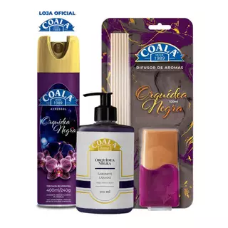 Kit Coala Aerossol + Sabonete + Difusor de Aromas - Orquídea Negra em Oferta na Shopee
