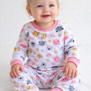 1 ou 2 pijamas bebê menina 100% algodão suedine grosso estampas variadas e fofas RN /2 anos infantil em Oferta na Shopee