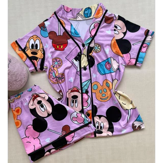 Pijama Americano Infantil – Conforto e Estilo TAM P, M, G Personagens Hello Kitty Stitch Mickey em Oferta na Shopee