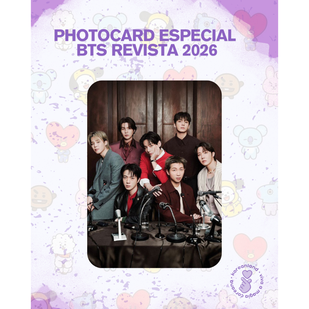 PHOTOCARD ESPECIAL PRIMEIRA FOTO OT7 BTS PARA REVISTA DEPOIS DO