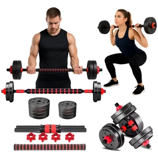 Kit De Halteres E Anilhas Ajustáveis Ajustáveis Academia 15kg Preto Treino em casa em Oferta na Shopee