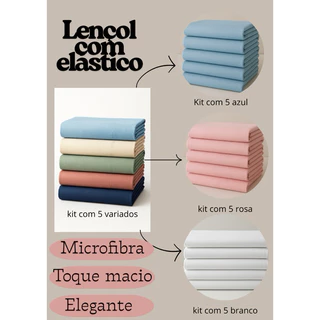 lençol casal avulso kit com 5 em Oferta na Shopee