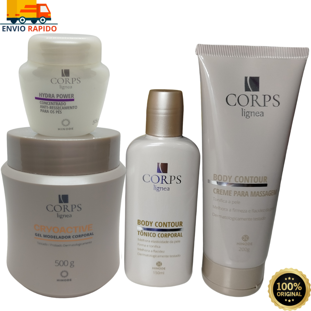 Creme para Massagem Profissional Hinode Corps Lignea 4 Itens Gel ...